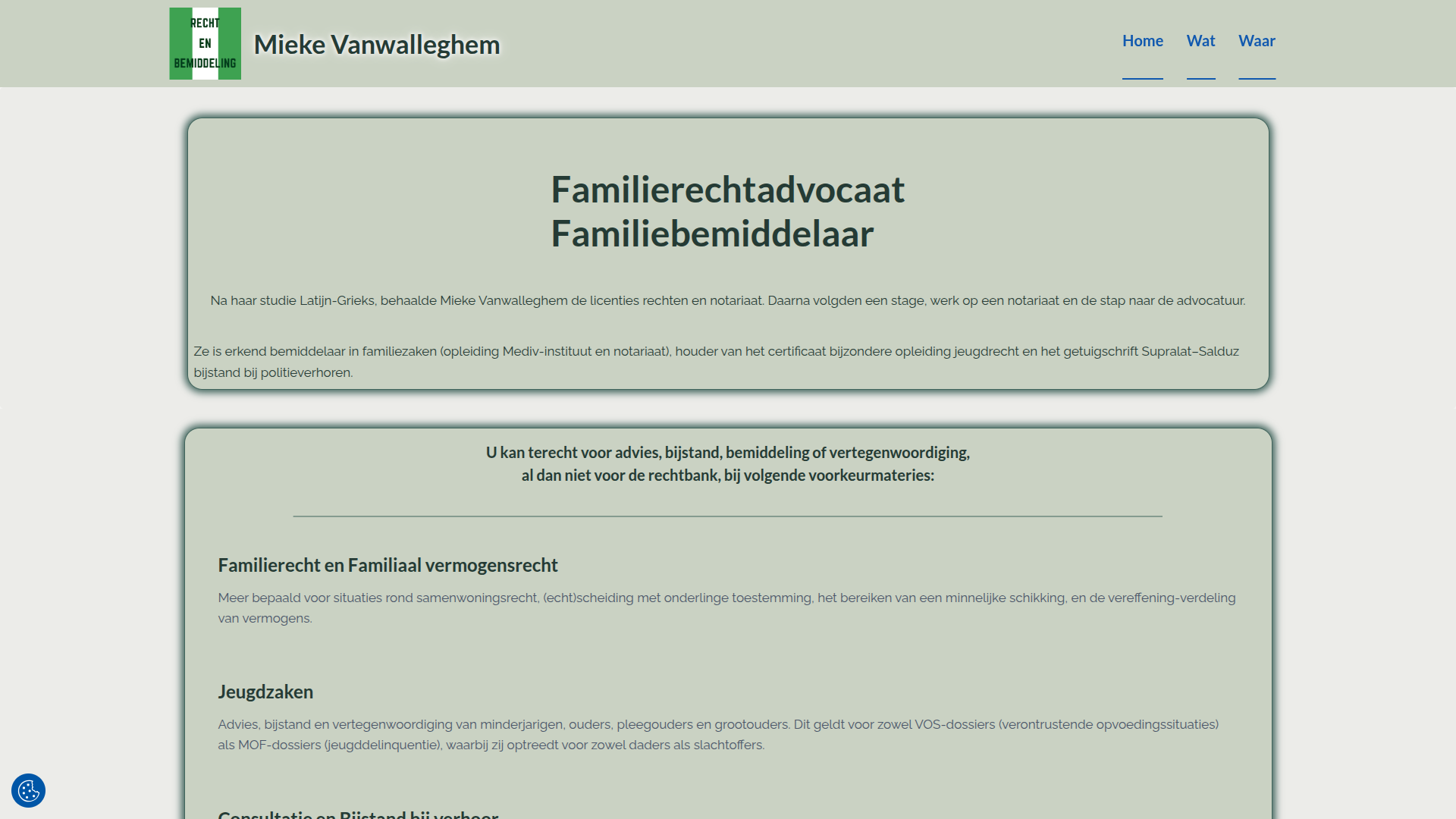 Website Advocaat Mieke Vanwalleghem